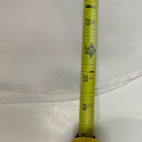 BCX Blouse Light Weight Sheer Partial Zip Blouse Top Shirt Size Small White - Picture 16 of 16